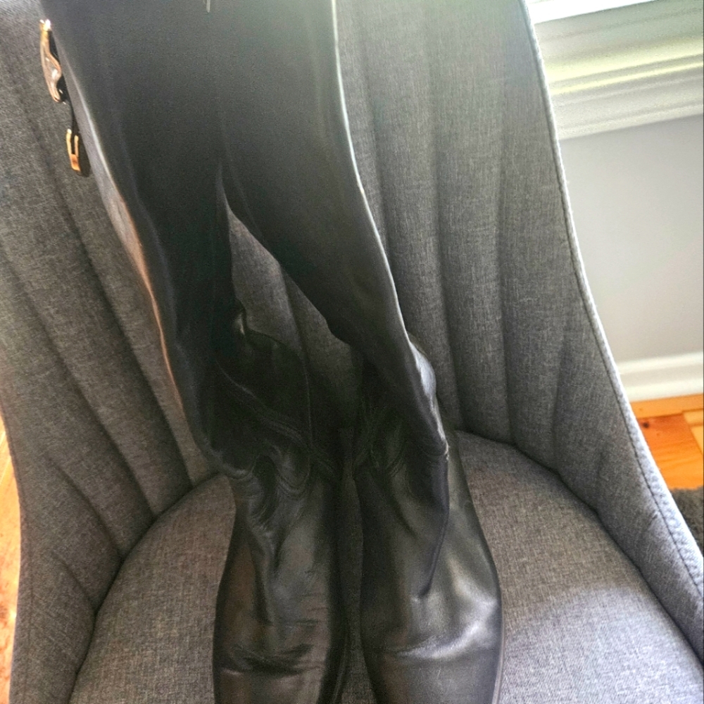 Coach Black Leather Knee-High Boots